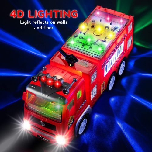 Fire Truck Toy For Kids With Flashing Lights And Sound