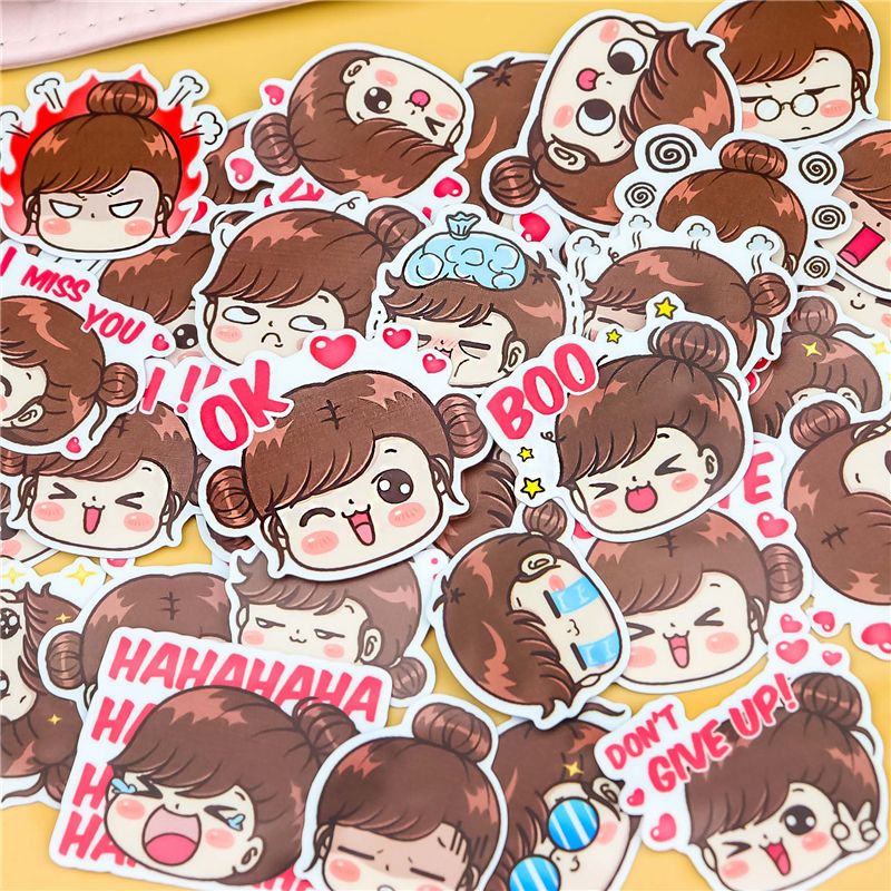 40pcs Colorful LINE Expression Boobib Girls Stickers Diary