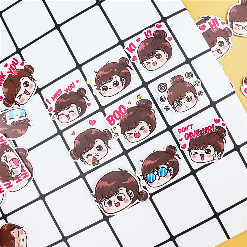 40pcs Colorful LINE Expression Boobib Girls Stickers Diary