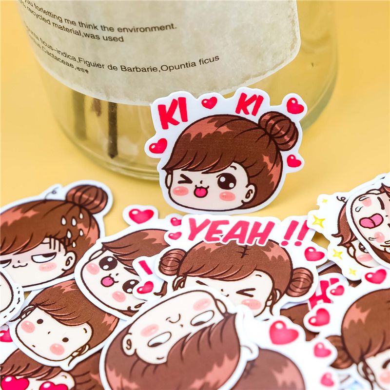 40pcs Colorful LINE Expression Boobib Girls Stickers Diary