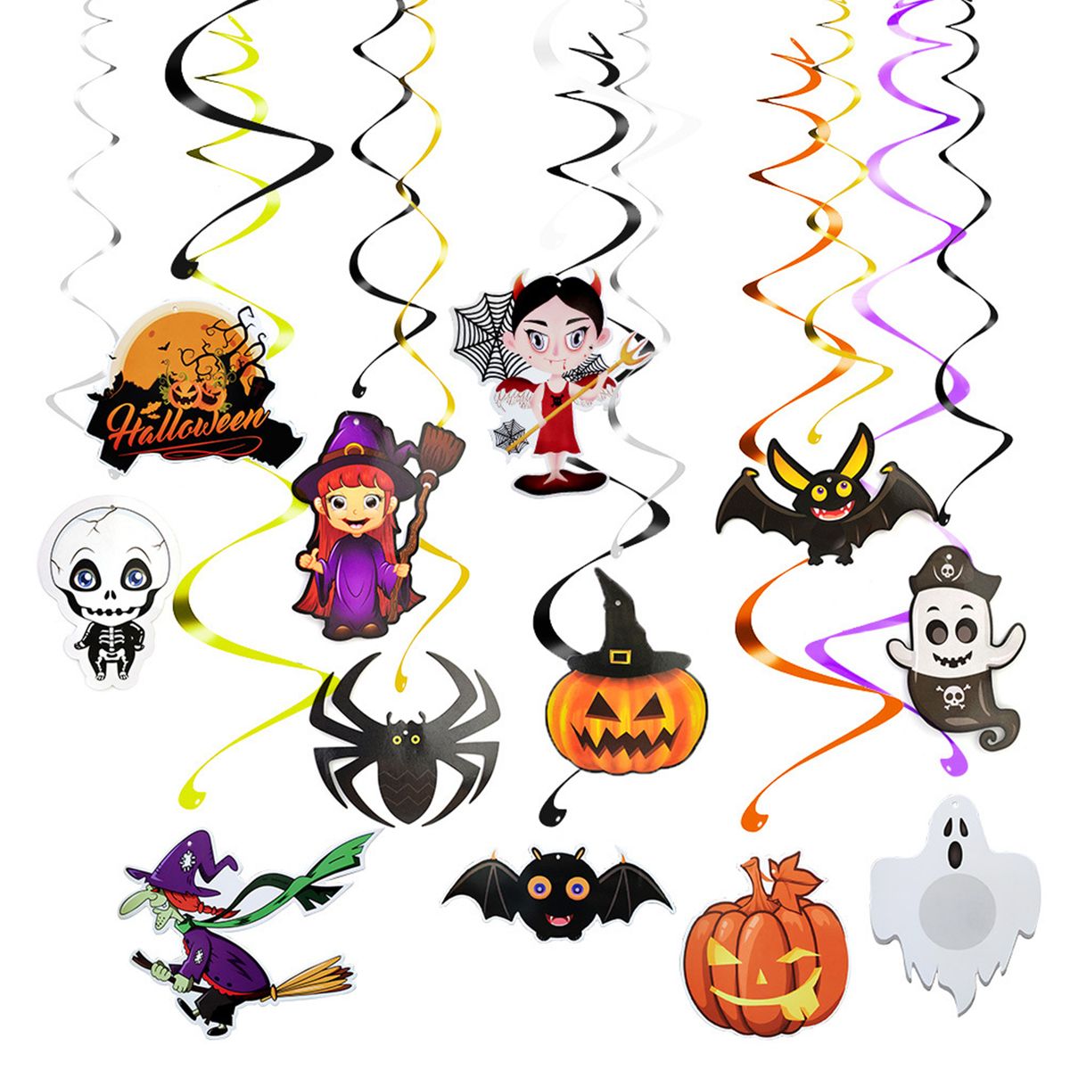 Halloween Balloon Decorations Set Hanging Happy Halloween