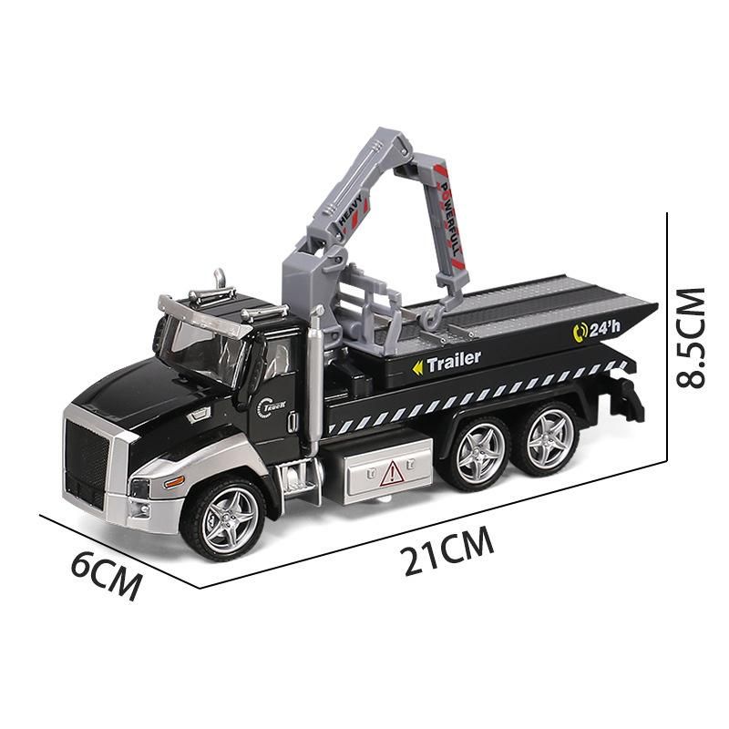Crane Trailer Tow TruToys 21CM Sound and Light Alloy Excavator Cement Mixer Diecast Engineering Vehicle Toy Car for Kids Y188
