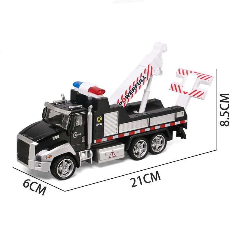 Crane Trailer Tow TruToys 21CM Sound and Light Alloy Excavator Cement Mixer Diecast Engineering Vehicle Toy Car for Kids Y188
