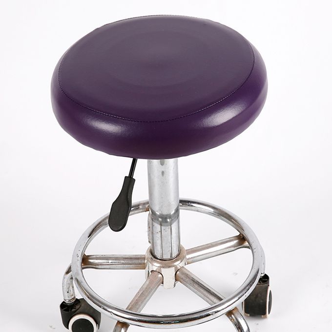 2pcs Round Swivel Bar Stool Cover Footrest Seat Elastic Coffee +Purple