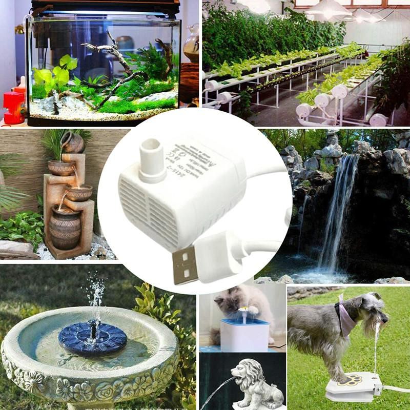 Quiet DC3.5-8V 1-3W Submersible Mini Water Pump Comes With USB Cable,