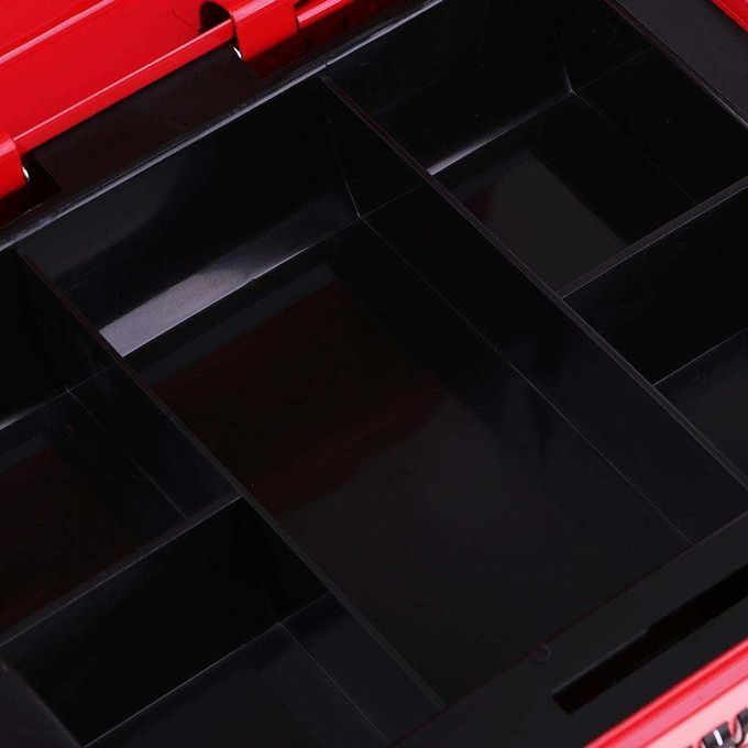 Small Metal Money Box Cash Coins Saving Box W/ 6 Compartments Cash Red