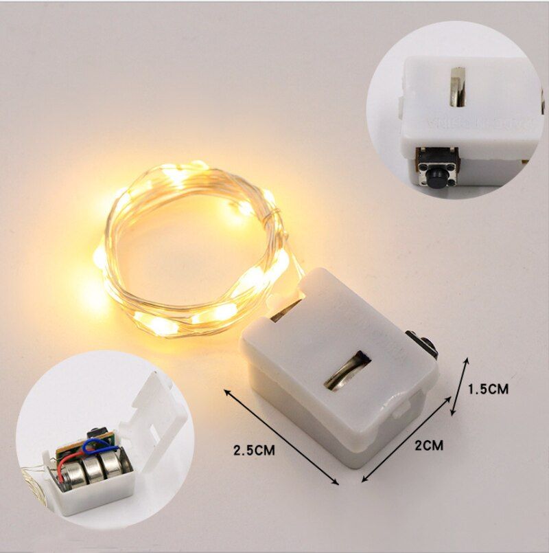 LED Light String Specification 0.5/0.7/1/2/3m, Including Battery, Flowers,Gift Box, Cake Box, Xmas Party Outdoor Decor Lights--1 Pcs--0.5m 10 LEDS