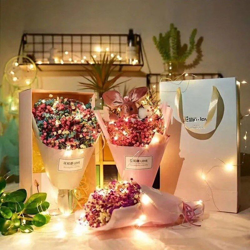 LED Light String Specification 0.5/0.7/1/2/3m, Including Battery, Flowers,Gift Box, Cake Box, Xmas Party Outdoor Decor Lights--1 Pcs--0.5m 10 LEDS