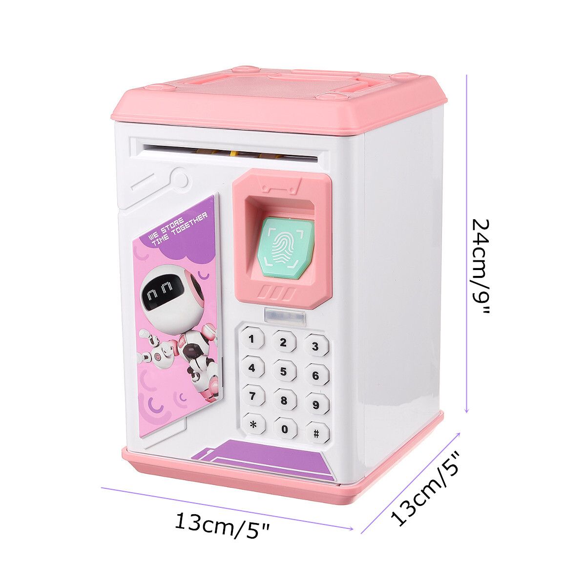 Electronic Kids Password Piggy With Cartoon Music Money Cash Coin Automatic Safe Saving Box Children Toys Gift Red
