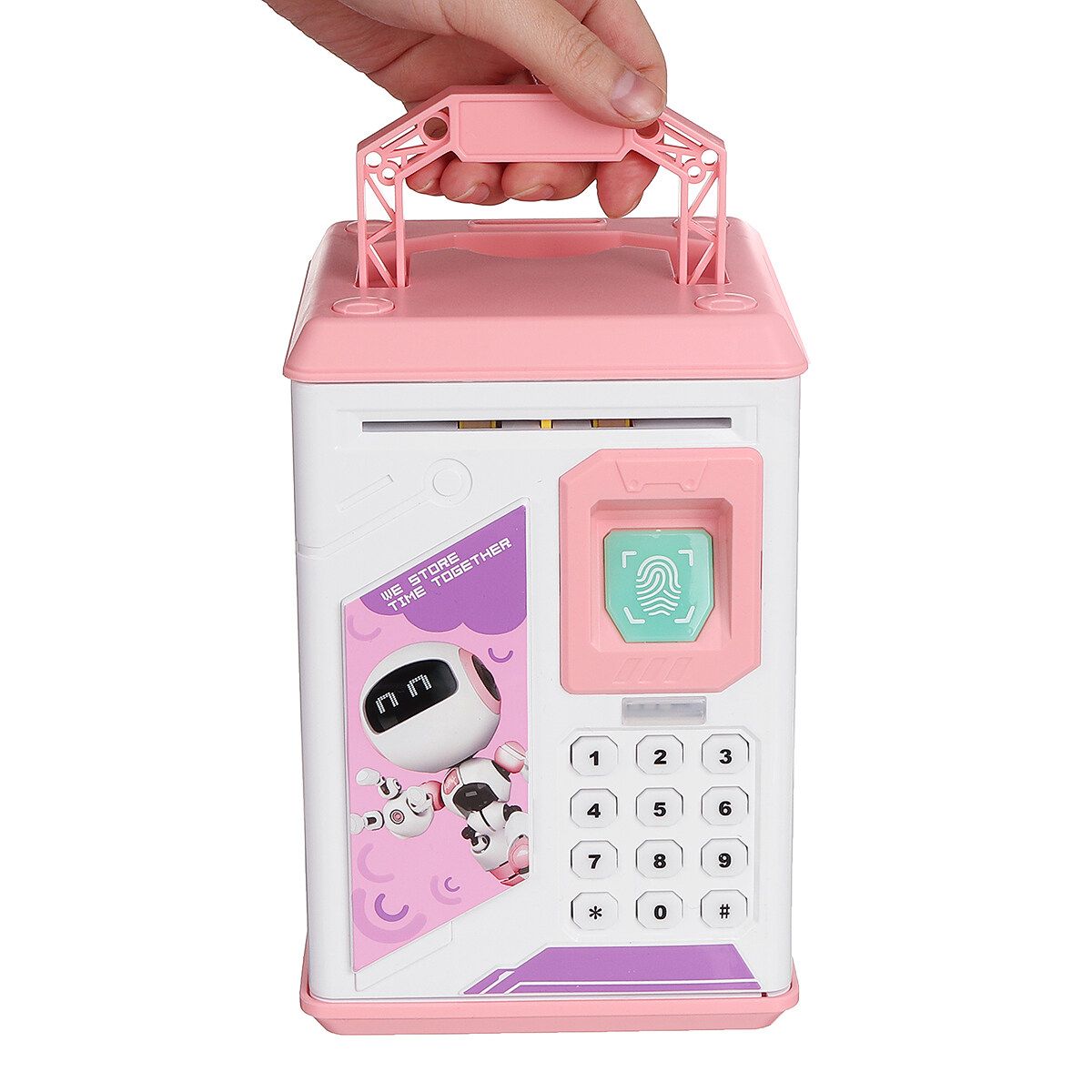 Electronic Kids Password Piggy With Cartoon Music Money Cash Coin Automatic Safe Saving Box Children Toys Gift Red