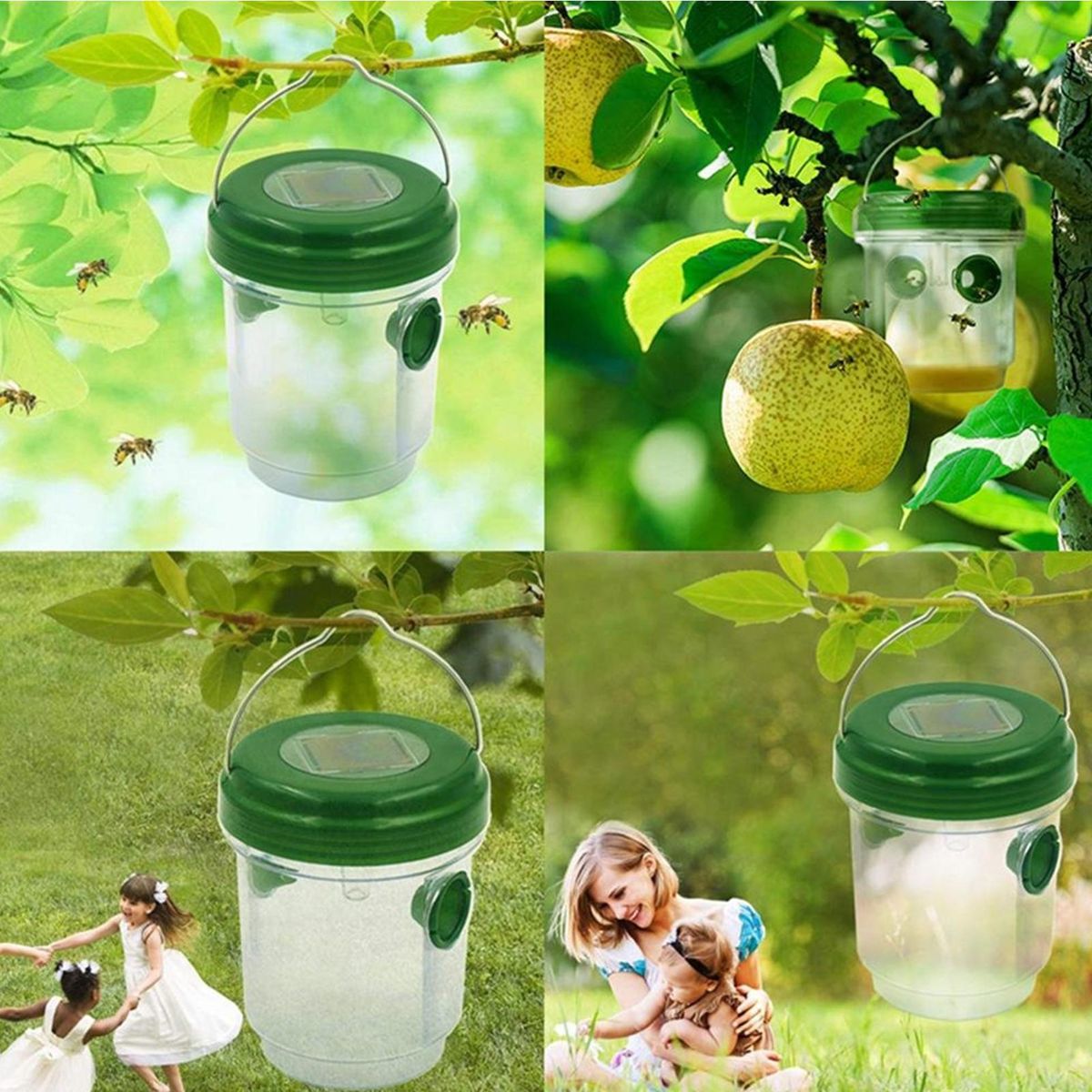 Bee Bait Trap Solar-powered Orchard Farm Bee Trap Green