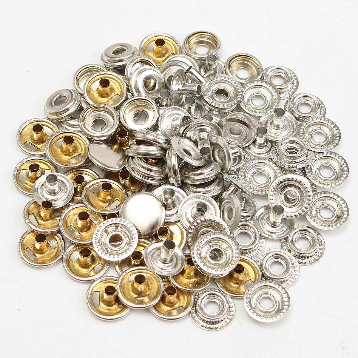 25 Sets Stainless Steel Fastener Snap Press Stud Cap Button Marine Boat Canvas