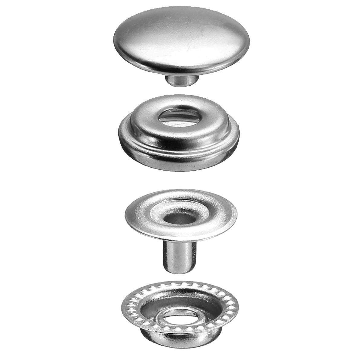 25 Sets Stainless Steel Fastener Snap Press Stud Cap Button Marine Boat Canvas