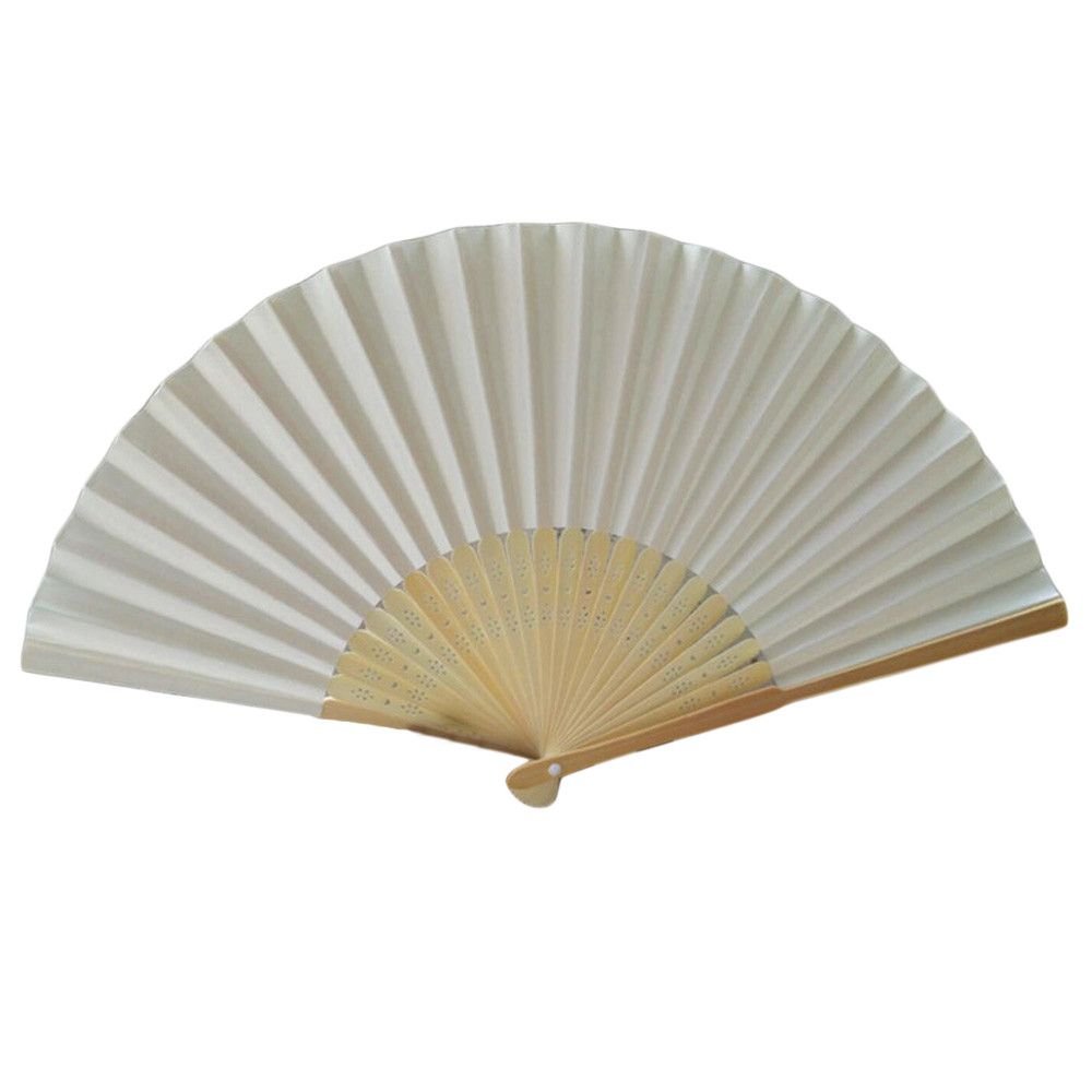 Folding Pcs Hand Solid Pattern Held 1 Color Party Gift Color Wedding Lace Silk Fan Dance Solid Fan Folding
