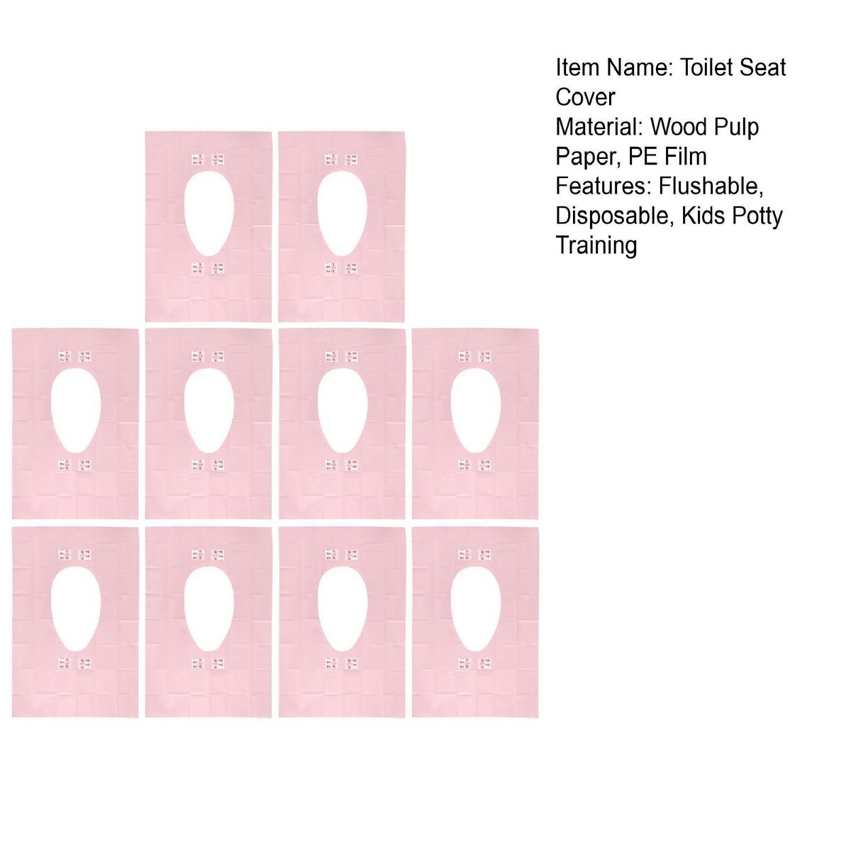 10Pcs Paper Toilet Liner Public Restrooms Paper Toilet Liner Pink