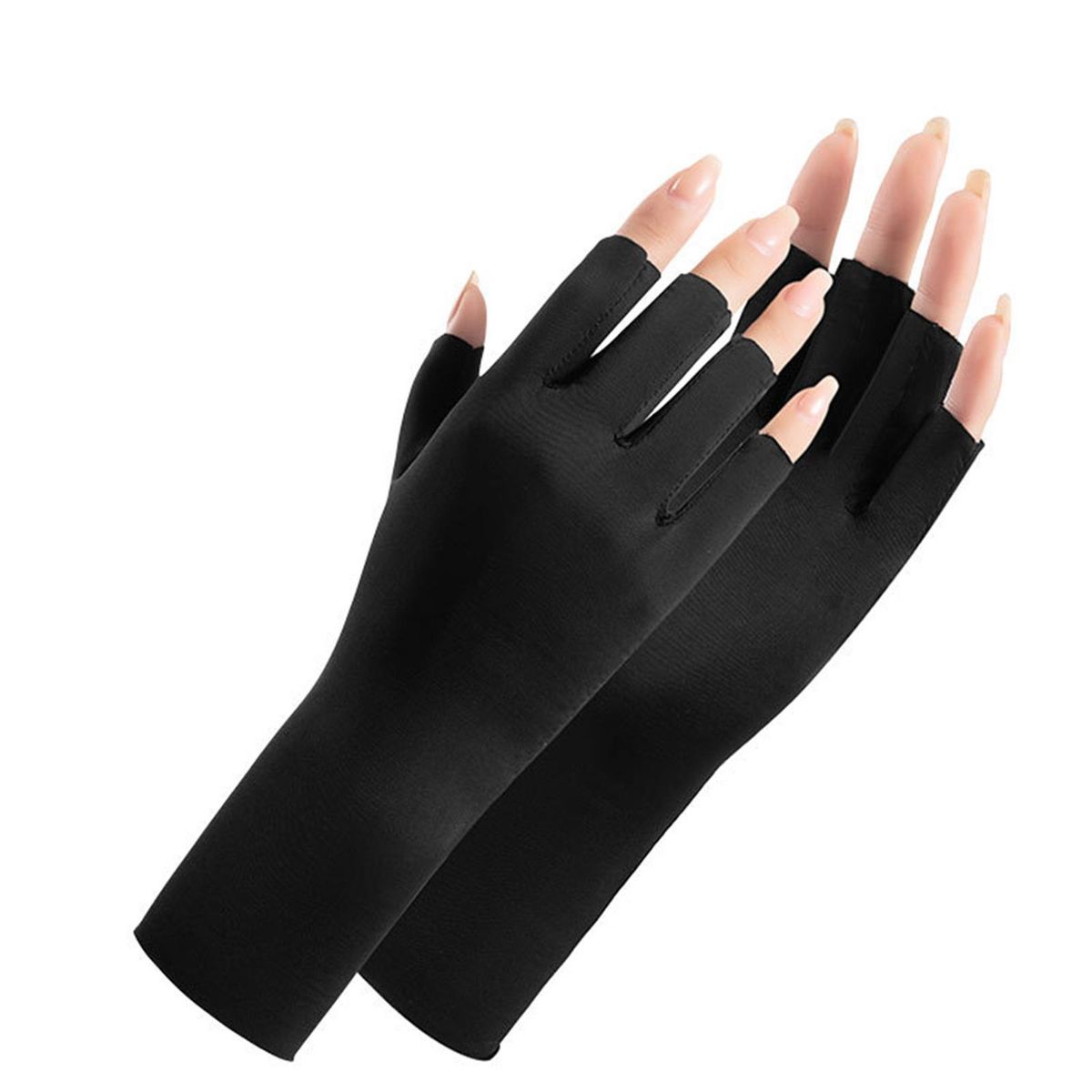 1 Pair Nail Drying Machine Riding Cycling Sunshade Black