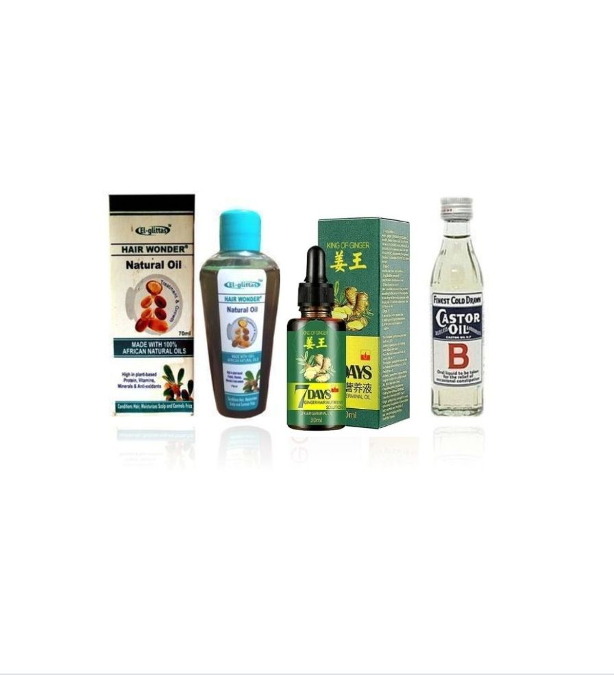 Super Hair Growth Oil Combo - HW Oil-7 Days Ginger -Castor