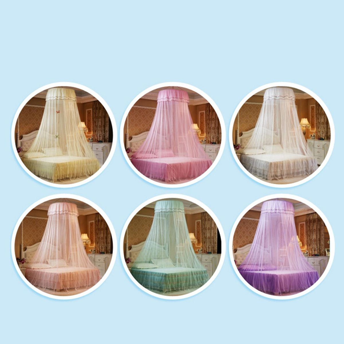 Net Baby Bed Canopy Baby Cribs Round Dome Aqua