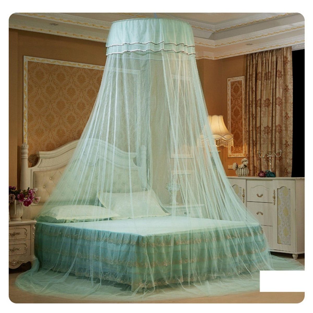 Net Baby Bed Canopy Baby Cribs Round Dome Aqua