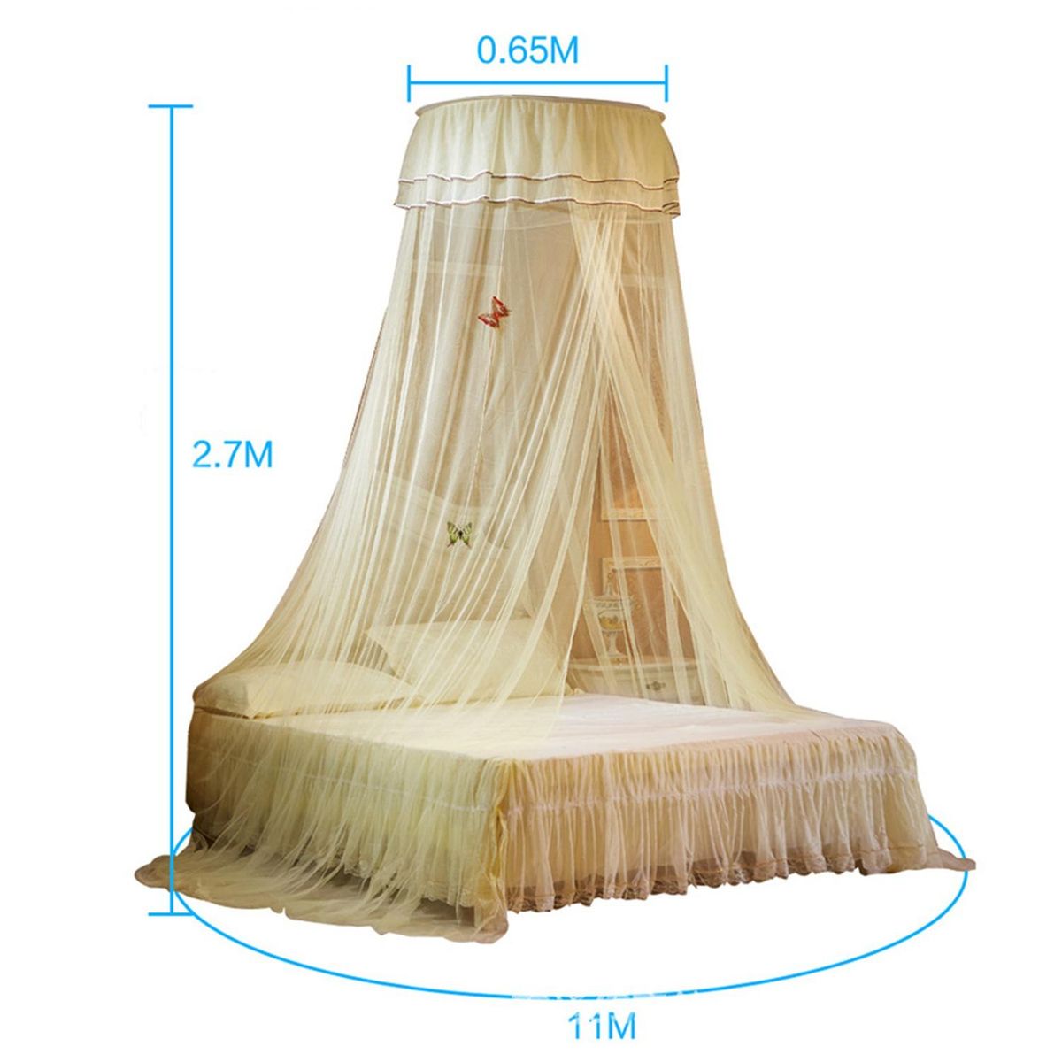 Net Baby Bed Canopy Baby Cribs Round Dome Aqua