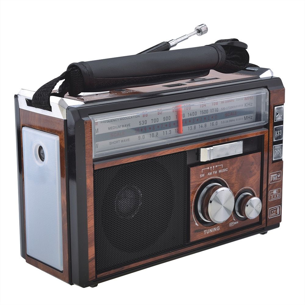 Semiconductor Radio Gift For The Elderly Three Band Radio Retro Portable Card Bluetooth Speaker FM Pointer
