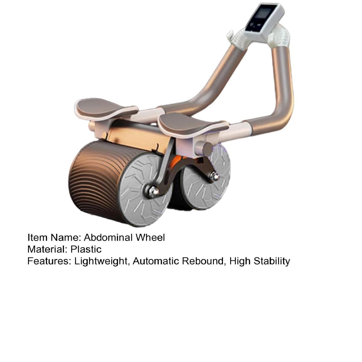 Toning Roller Rebound Abdominal Wheel with Elbow Support for Fitness Grey