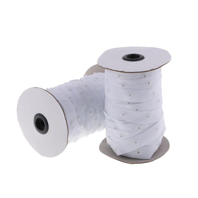 50 Yds Snap Fastener Ribbon Press Stud Tape For Garment Sewing White