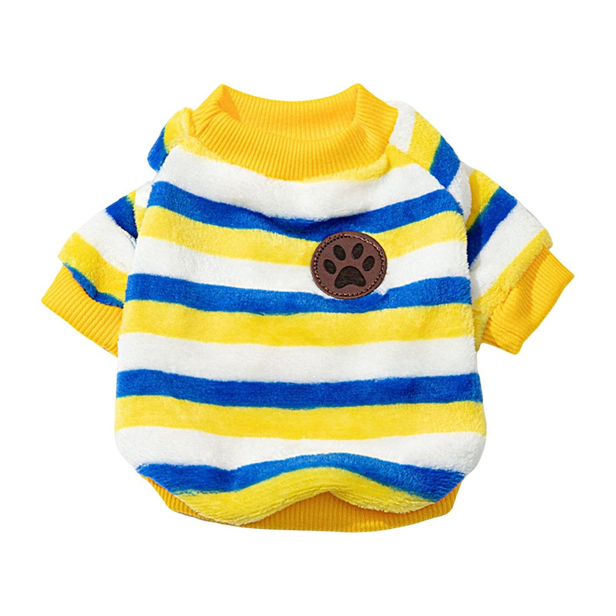 Pet Sweater Dog Cat Two-legged Stripes Clothes Pet Pullover Yellow
