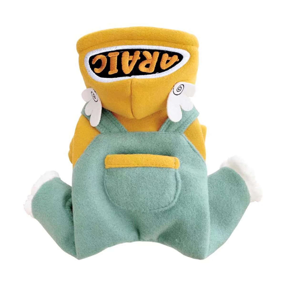 Pet Coat Four-legged Puppy Dogs Hooded Winter Clothing Yellow