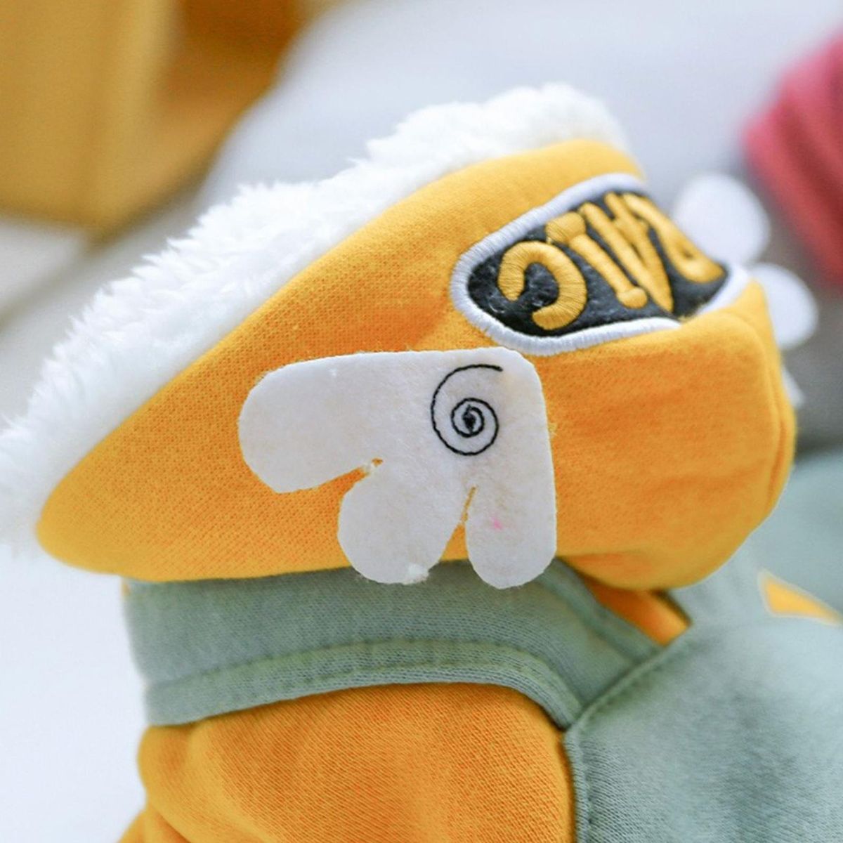 Pet Coat Four-legged Puppy Dogs Hooded Winter Clothing Yellow