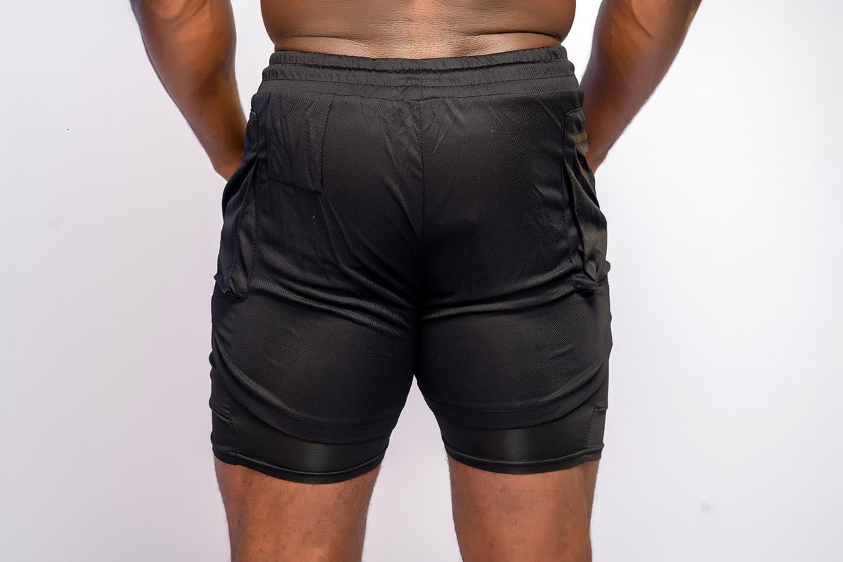 Men's Shorts With Tights - Black