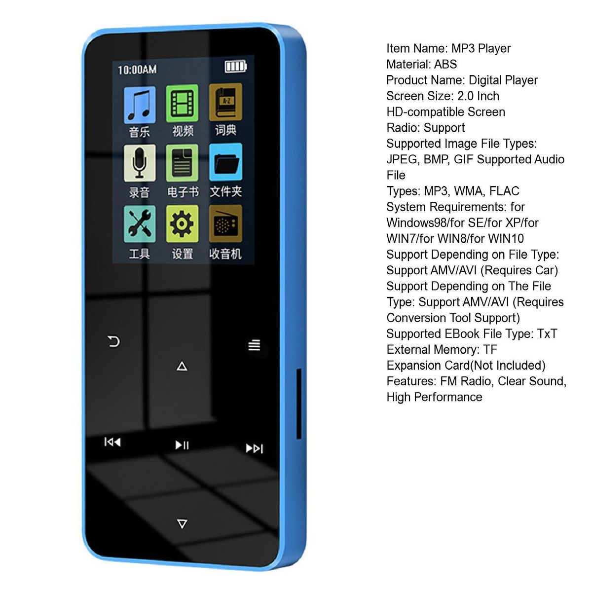 Alarm Clock Mp3 Player Wireless Sound Oasis 16gb Bluetooth Mp3 Player Blue
