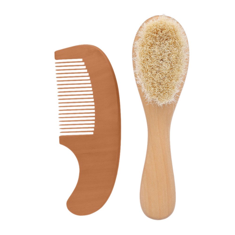 2Pcs Baby Hair Brush Comb Set Newborn Hairbrush Kit Infant