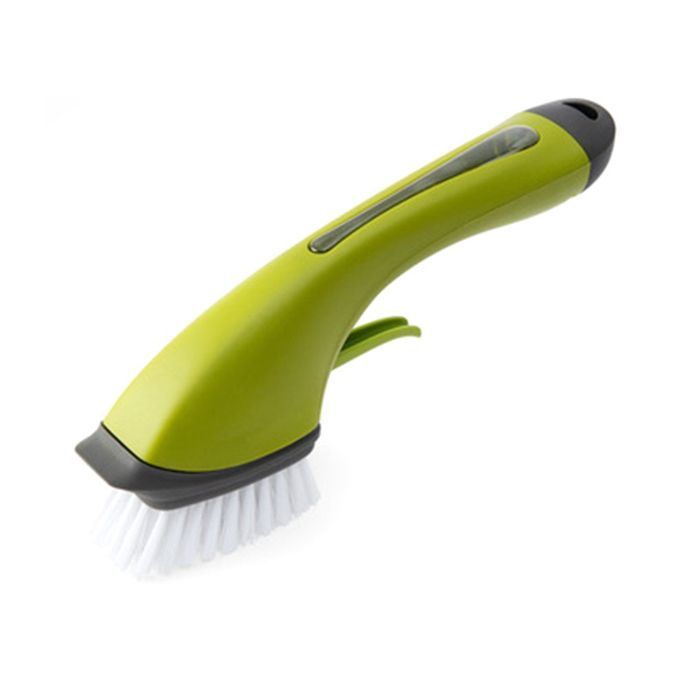 Multifun Tion  Leaning Brush Kit Hen Bathroom Long Handle Dishwashing Brush-green-29.5*6.2cm
