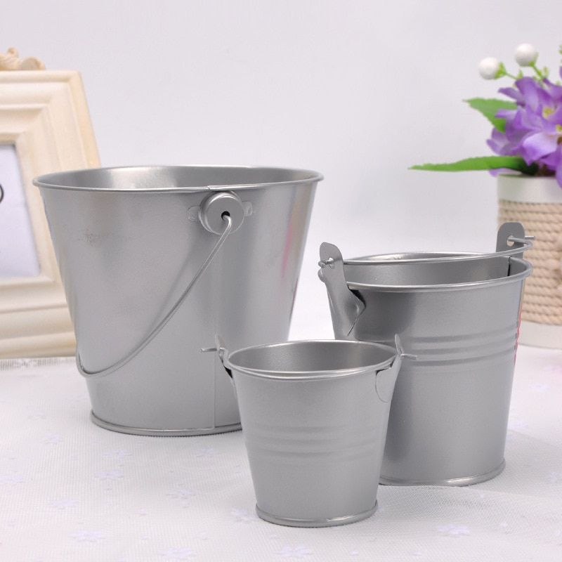 Mini Tin Bucket Metal Crafts Iron Barrel Tinplate