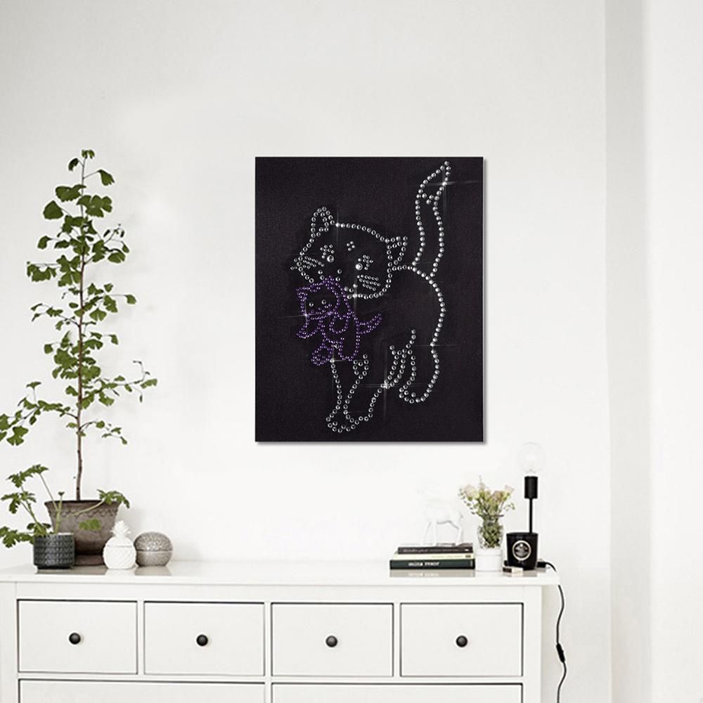 Fluorescent Decorative Painting DIY Crystal Rhinestone Picture Diamond Embroidery Arts Craft for Home Wall Decor