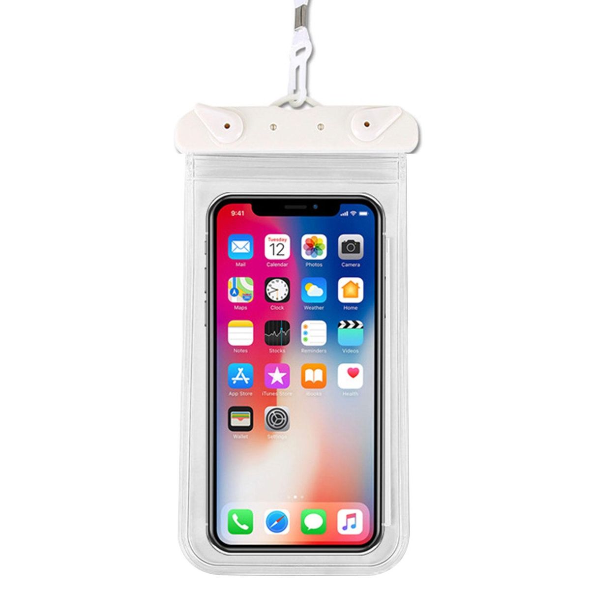 1 Set Mobile Phone Bag Beach Camping Waterproof Phone Bag White