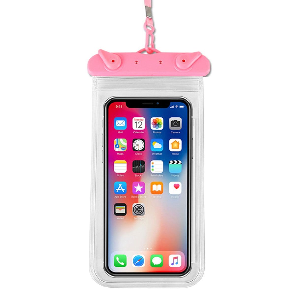 1 Set Mobile Phone Bag Beach Camping Waterproof Phone Bag Pink