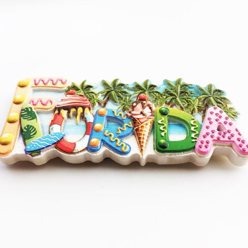 Florida Coconut Beach Sea Breeze Travel Memorial Decoration Craft Magnetic Fridge Stickers