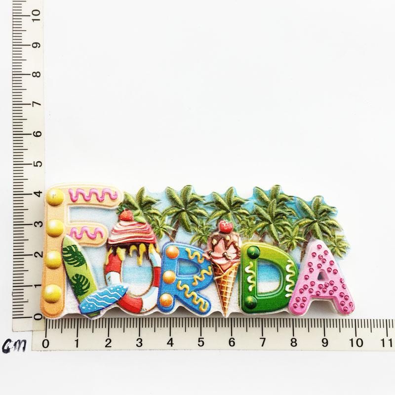 Florida Coconut Beach Sea Breeze Travel Memorial Decoration Craft Magnetic Fridge Stickers