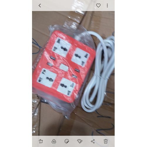 4 Way Extension Cord  Sockets With 4 USB Port Charger