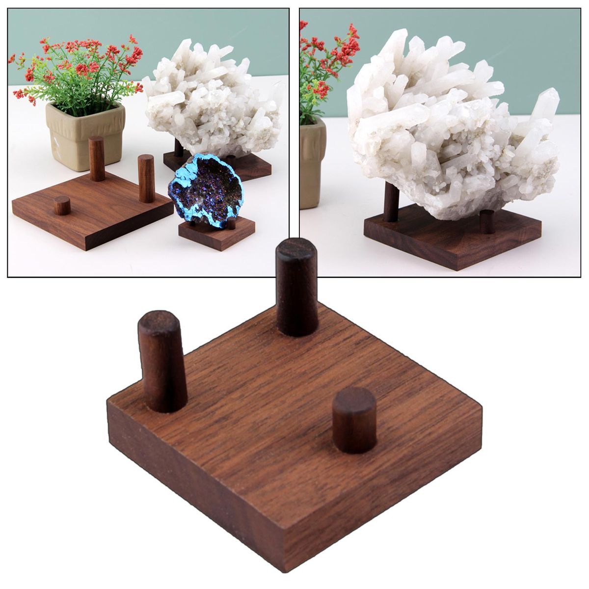 Mineral Display Easel Wood Belt Buckle For Art Show Small