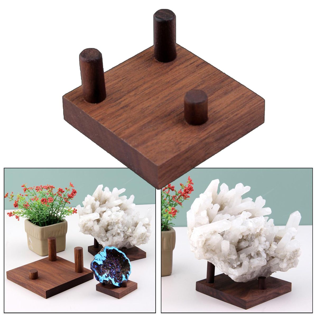 Mineral Display Easel Wood Belt Buckle For Art Show Small