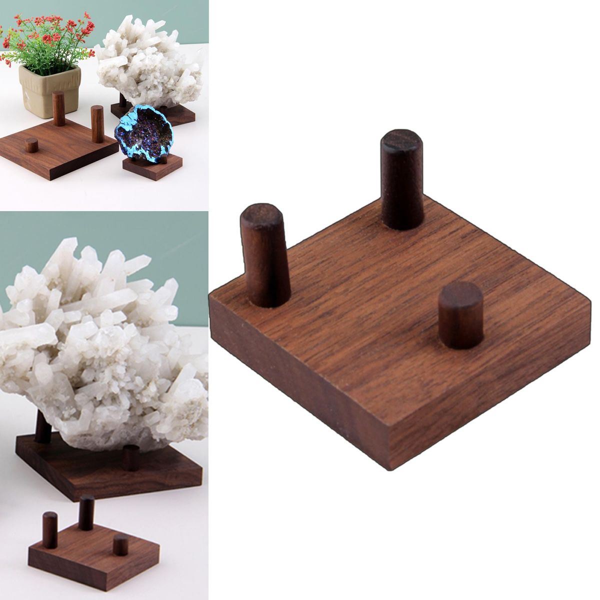 Mineral Display Easel Wood Belt Buckle For Art Show Small