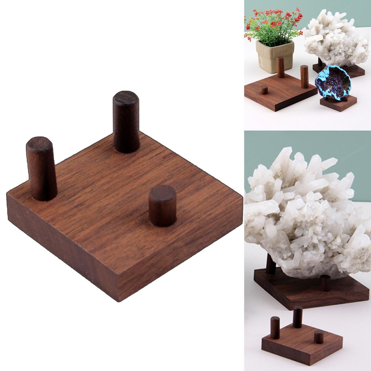 Mineral Display Easel Wood Belt Buckle For Art Show Small