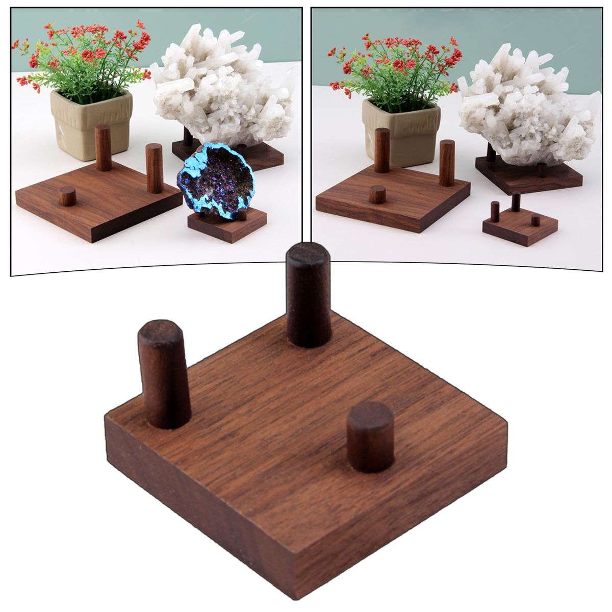 Mineral Display Easel Wood Belt Buckle For Art Show Small