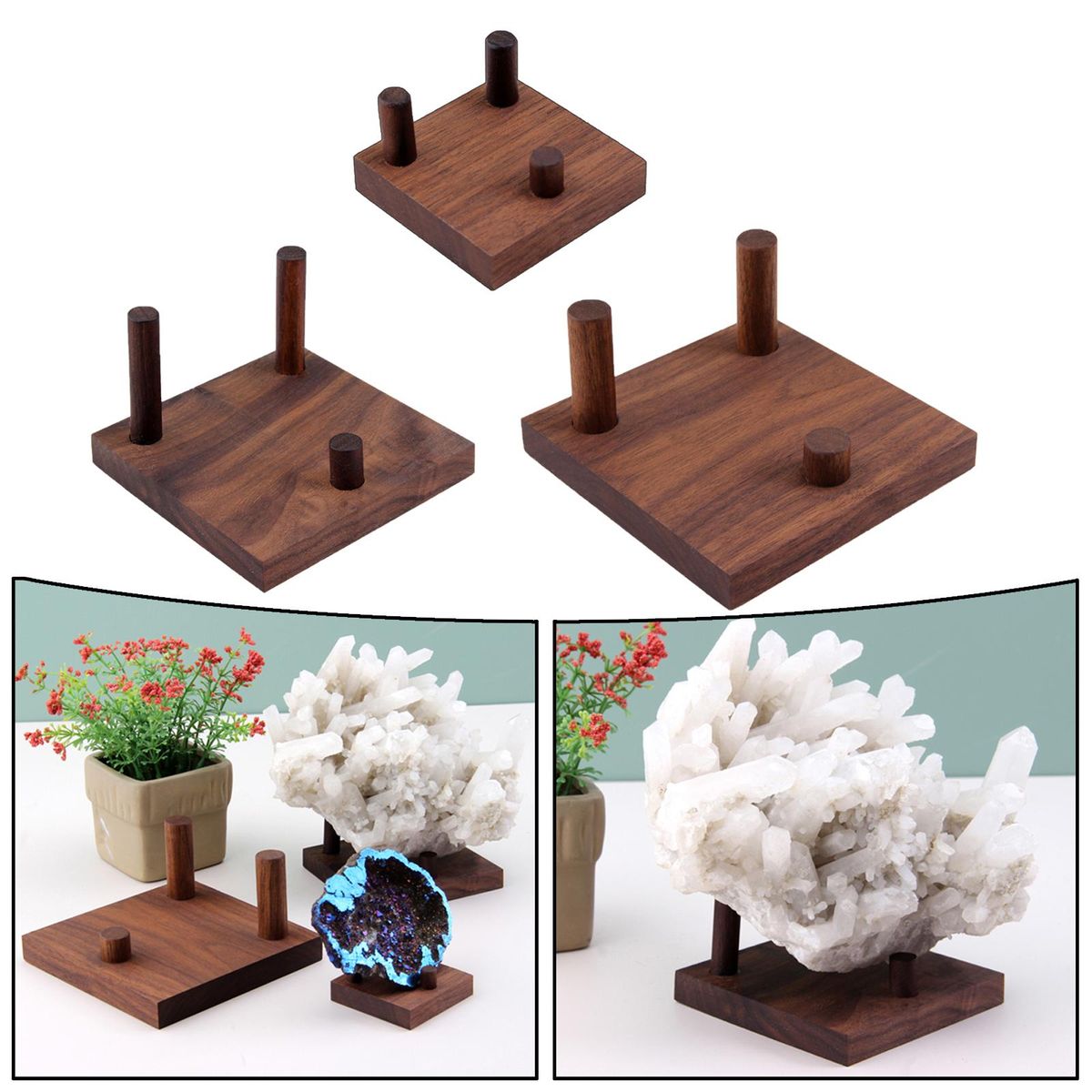 Mineral Display Easel Wood Belt Buckle For Art Show Small