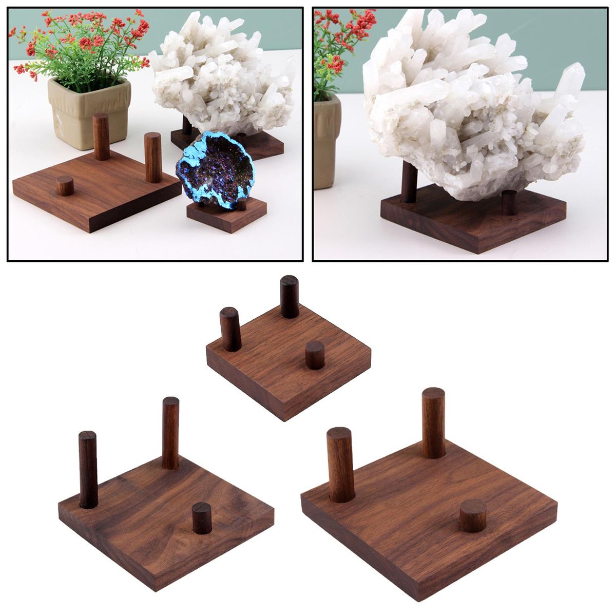 Mineral Display Easel Wood Belt Buckle For Art Show Small