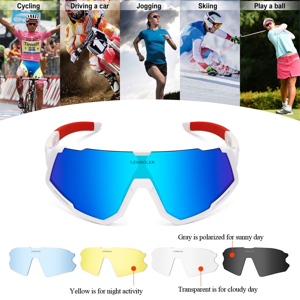 Man Cycling Sunglasses 5 Lens V400 Women MTB Bike Glasses