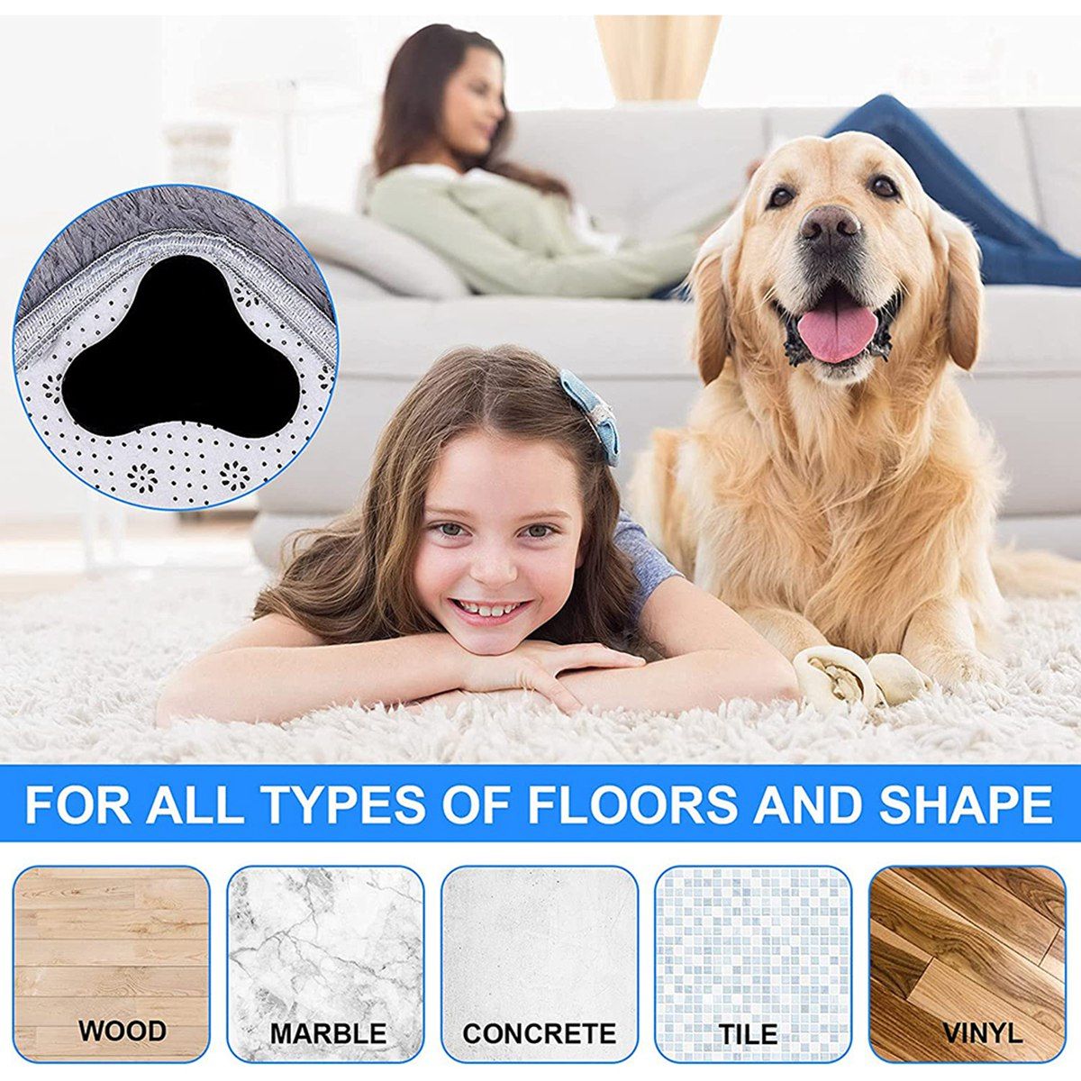 24 Pcs Rug Gripper,Anti Cuing For Carpet,Keep